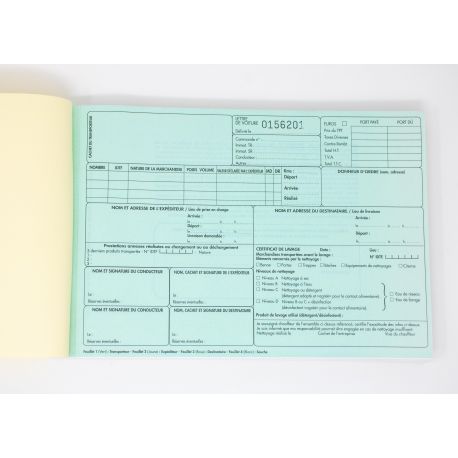 Carnet A 4 lettre de voiture mixtes 25 liasses 5 feuillets